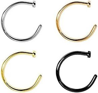 BodyJewelryOnline Nose Hoop Ring Surgical Steel 4 Pack 20G 5/16