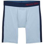 Tommy John Men’s Underwear –Cool Cotton Boxer Briefs with Contour Pouch-Longer 8" Inseam– Comfortable Fabric, Cashmere Blue/Navy, M