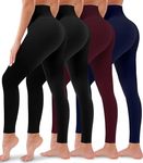 4 Pack Leggings for Women Butt Lift