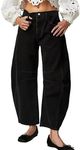 Women's Barrel Jeans Wide Leg Vintage Mid Rise Y2k Baggy Boyfriend Denim Pants Baggy Cargo Jeans Joggers Stretch Pants