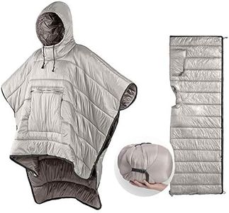 Thermal Poncho Wearable Hooded Blanket - Envelope Lightweight Camp Sleeping Bag Cloak Cape Windproof with Premium Stuff Compression Sack for Backpacking Hiking Hunting Fishing Military Outdoor Sport