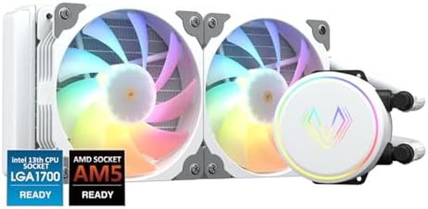 Vetroo V240 White Liquid CPU Cooler, Addressable RGB PWM Fans & Pump, 240mm AIO Water Cooler with Controller and Remote for Intel LGA 1700/1200/115X AMD AM4