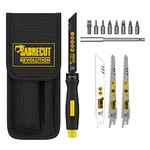 15 x SabreCut SCRS01 4 in 1 Saw & Screwdriver Set High Torque Adjustable Quick Change Driving Handle, Screwdriver Bits, Hex to Square Adapter, Extension Bar, Blades & Pouch