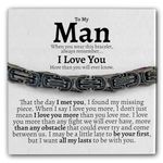 To My Man Cuban Link Bracelet for Him, Romantic Birthday Gifts for Him, Jewelry for Him, Best Gifts for Husband from Wife 8mm Stainless Steel 8.25" Width, Husband Who Has Everything Gift Ideas, Large, Stainless Steel, stainless steel