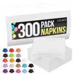 300 White Paper Napkins 2 Ply Cocktail Napkins Highly Absorbent Everyday White Disposable Paper White Cocktail Beverage Napkins Party Napkins White Bar Napkins I Bulk Napkins - Exquisite