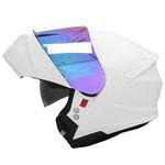 Zorax ZOR-838 White M (57-58cm) Motorbike Helmet + Extra Iridium Visor - Modular Flip up Front Motorcycle Helmet