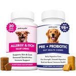 Petroyale Allergy & Itch + Pre & Probiotic Combo for Dogs | Anti-Allergy, Hotspot & Skin Relief + Gut Health, Digestion & Immunity Support | 20 + 30 Soft Chews