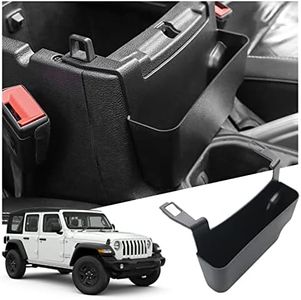 Ruiya Compatible avec 2018-2023 Jeep Wrangler Gladiator JL Accoudoir Boîte de Rangement, Plateau de Rangement de la Console Accessoie Wrangler Boîte de Rangement pour Console Centrale accoudoir
