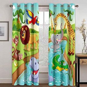 FTJDR Tenda 3D Mondo Animale Tenda da Finestre in Poliestere con Ganci per Soggiorno Finestra Camera da Letto Cucina Decorazione 280X250Cm