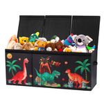 Decalsweet Dinosaur Extra Large Kids Toy Storage Box with Lid,Foldable Oxford Toy Storage Organizer Box for Boys-96×32×40cm-Lightweight Toy Chest with Handles for Bedroom Nursery
