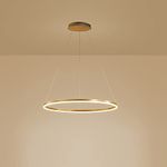 LightInTheBox Modern LED Gold Ring Chandelier, 23.6" Halo Pendant Light Fixture Circle Minimalist Dimmable Hanging Light Metal Acrylic for Living Room Dinning Room Bedroom (Gold)