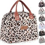 HOMESPON Insulated Lunch Bag for Women Men Adults Tote with Front Pocket Box Container Cooler Work Picnic (Leopard Print) (JD3)