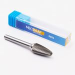 MECRAAF® Super Grade Carbide Rotary Burr Cutter|Single Cut| 6mm Shank (1/4") | Head Dia: 12.7mm|Die Grinder Bit| Tree shape with radius end|for Metal Wood Carving Engraving Polishing Drilling (TB 3)