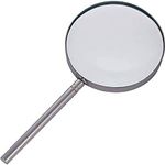 Pullox Magnifying Big Size 6 Inch Dai Glass All Matal Very Heavy Indian Glass Big Dai Size 150mm 6 Inch for Newspaper Reading Indian Made (SSEA)