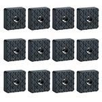 Sayayo Non-Slip Rubber Feet for Garden Furniture Chairs, Floor Protector Pads 30MM*30MM, 12 Pcs Black, EJD250B-12P