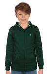 ALLEN SOLLY Junior Boys Cotton Hooded Neck Regular Sweatshirt(Abss31901812_Green_12), 11-12 Year