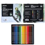 BRUSTRO Artists Watercolour Pencil |Set of 24 (in Elegant tin Box)|Ideal for Artists, Students, Drawing,Colouring,Painting on Paper, water soluble, Professional Quality, Break-resistant,Vibrant Colors