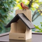 Navaris Bird House, Black - Durable Pinewood Bird Nesting Box for Garden Use - Nest Boxes for Small Wild Birds: Robin, Sparrow, Swift - Front-Open & Easy to Install Bird Houses