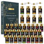 MAYJAM Essential Oil Set, 35x5ML Pure Essential Oils, Ideal for Massage Diffuser Soap Making, Essential Oil Kit for Friends and Families