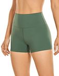 CRZ YOGA Women's Naked Feeling 3'' Gym Shorts - High Waisted Cycling Shorts Yoga Workout Running Spandex Shorts Vibrant Green 12