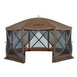 Hike Crew Extra Large 14.5’ x 14.5’ Pop-Up Gazebo Screen Tent | Screened 8-Sided Instant Outdoor Canopy Shelter w/Stakes, Ropes & Carry Bag for Camping, Sports, Picnic Table | UV Resistant SPF 50+