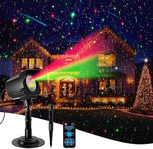 Brighter Laser Christmas Projector Lights Outdoor, 2025 Upgraded 2 Colors Christmas Halloween Decorations Light, Efficient Heat Dissipation, Holiday Projector Stars Light Show for House/Party/Garden