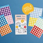 Stick On Colored Dot Stickers 120pc (30 Each Color) - Colored Sticker Dots for Clothes & Laundry Organization, Round Stickers, Clothing Labels for Kids, Dot Stickers for Toddlers, Washer & Dryer Safe