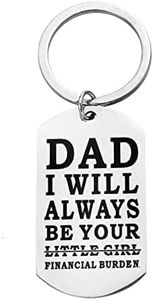 Father's Day Birthday Gifts for Papa Dad Christmas Xmas Gifts from Daughter, Dad Gifts Funny Keychain for Men Daddy Birthday Gift Ideas