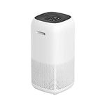 Amazon Basics Air Purifier, CADR 400m³/h, Large Room 48m² (516ft2) with True HEPA Activated Carbon Filter Removes 99.97% of Allergies, Dust, Smoke, Intelligent Air Quality Sensor, UK plug, White