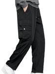 LookMark Men's Cargo Pants Stylish and Comfortable | Men’s Cargo Pants with Multiple Pockets | Ideal for Casual Wear, Outdoor Activities, and Everyday Use (AZ-LM-OG1-CARGO 02 Black-XXL)