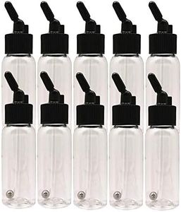 OPHIR Brand Box of 1.07-Ounce, 30ML Plastic Bottles Jars Lid Adapter Dual-Action Siphon Feed Accessories with 10x Rubber Caps, Works with Dual Action OPHIR, Paasche, Iwata, Badger Airbrushes