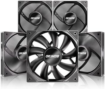 Okinos, 5 Pack, 120mm Case Fan, 4-Pin PWM PC Fans, 67CFM, 1500RPM, High Airflow, Hurricane Series