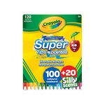 Crayola Super Tips Washable Markers, 120 Count, Holiday Toys, Gift for Boys and Girls, Kids, Stocking, Arts and Crafts, Gifting