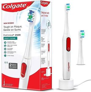 Colgate Proclinical 250R Deep Clean Rechargeable Sonic Toothbrush, Electric Toothbrush with Soft & Spiral Bristles, Healthier Gums in 4 Weeks (With Replaceable Brush Head, Charger included)
