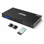 TESmart 4x4 HDMI Matrix Switch 4K 60fps Support Rack Mount with 3.5mm L/R Audio Extractor Output IR Remote Control RS232 TCP/IP Compatible for PS4 Xbox DVD Player A/V Receiver Set - top Box etc…