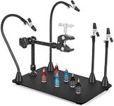 Magnetic Helping Hands Soldering Third Hand Soldering Work Station | Extra Large & Heavy Duty Base Plate | Flexible Arms | 360 Hot Air Gun Holder