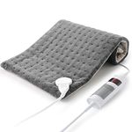 Heating Pad Electric Heat pad for Back Neck with Fast Heating Technology, 6 Heat Settings & Auto Shut Off, Machine Washable, 12"x24"