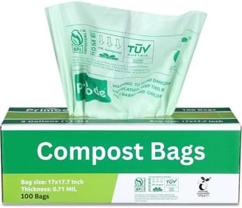 Compost Bags, Compostable Trash Bags 3 Gallon Compostable Bags 100 Count Small Compost Bags for Countertop bin Extra Thick 0.71 Mil. ASTM D6400 Certified By BPI and TÜV AUSTRIA