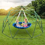 JYGOPLA 10ft Geometric Dome Climber Play Center with Rust & Uv Resistant, Supporting 1000lbs, Kids Jungle Gym Playground Indoor/Outdoor with Much Easier Assembly