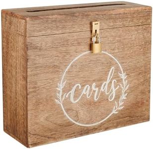 Eximious India Wedding Card Box with Card Slit and Lock 12"X10"X4.5"- Gift Wishing Well Card Box for Weddings, Receptions, Birthdays, Graduations, Baby Showers, Honeymoon Funds WBKH (Burnt)