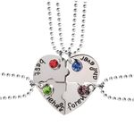 Best Friend Necklaces for 3/4 BFF Pendant Necklace Heart Puzzle Matching Necklace Forever and Ever Friendship Necklace Set Jewelry Gift for Sister Women Girls Teen