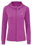 JHMORP Women's Hiking Hoodie Jackets Lightweight Long Sleeve SPF UPF 50+ Sun Protection Shirts Full Zip Athletic Workout Tops (Purple,CA M)