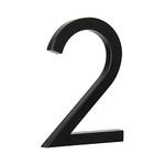 HASWARE 5" Floating House Number for Outside, Zinc Alloy Modern Outdoor Address Sign for Yard Street and Mailbox, Address Numbers and Letters for House (2, Black)