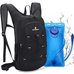 TTIAISHLE Hydration Pack Backpack with 2L BPA Free Water Bladder for Cycling Running Hiking Climbing Camping Racing skiing (Black-2L)