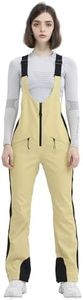 HIGH EXPERIENCE Ski Bib Pants for Women Snow Skinny Overalls Soft Shell Slim Fit Fitted Snowboard Suspenders Waterproof Warm (X-Small, Light Khaki)