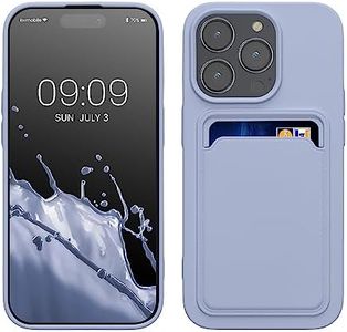 kwmobile Case Compatible with Apple iPhone 14 Pro Case - TPU Phone Cover with Credit Card Holder - Lavender
