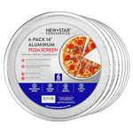 New Star Foodservice 50967 Pizza/Baking Screen, Seamless, Commercial Grade, Aluminum, 14 inch, Pack of 6