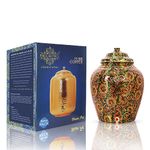 Indian Art Villa Printed Design Copper Water Dispenser Pot Matka, Stoarage, Home Garden, 10 LTR, Bottle Green