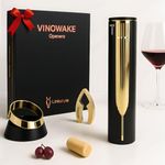 OPENERO Electric Wine Opener — Luxurious Automatic Wine Corkscrew Electric with Charging Base and Steel Foil Cutter, Wine Gifts For Women Men (Gold) By LINKSTYLE