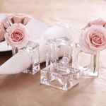 Deco-Mate Acrylic Napkin Rings Bud Vase Flower Holder – Clear - Table Décor, 2-in 1 (Bulk Set) (4)